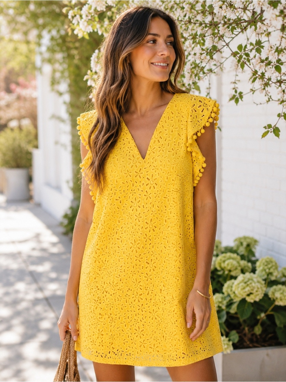 Yellow Lace Overlay Dress